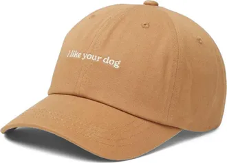 tentree Slogan Peak Hat in Camel/i Like Your Dog at Nordstrom