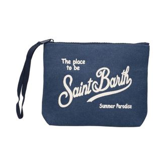MC2 Saint Barth Clutches, female, Blue, Size: ONE SIZE Aline Canvas Pochette