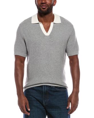 ATM Anthony Thomas Melillo Colorblocked Cashmere-Blend Polo Sweater