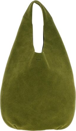 A.P.C. Green Le Neige Suede Tote Bag