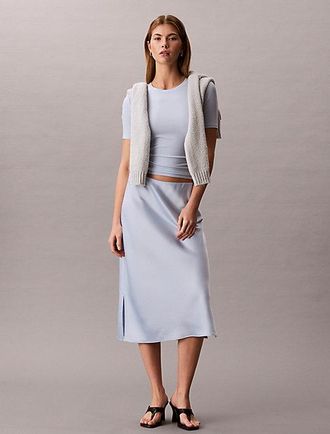 Calvin Klein Satijnen midirok met textuur