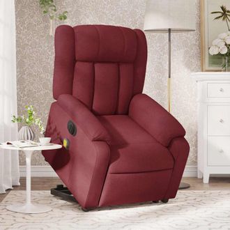 vidaXL Vidaxl - Sill&oacute;n De Masaje Elevable El&eacute;ctrico Tela Rojo Tinto