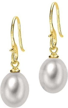 Dower & Hall 8mm Oval Dove Grey Freshwater Pearl Earrings