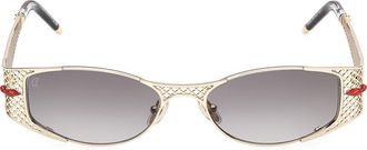 Christian Louboutin 55mm Gradient Oval Sunglasses in Gold /Crystal Black /Zeiss at Nordstrom
