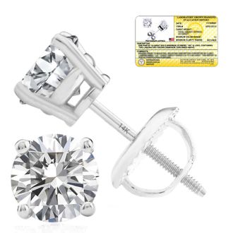 MAX + STONE 14k Yellow/White Gold 1/4-2 Carat IGI Certified Lab Grown Diamond Stud Earrings