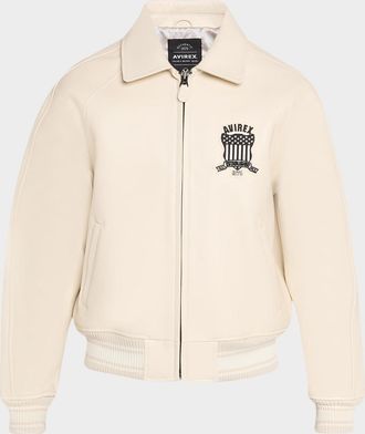 Avirex Men & apos;s Tofu Leather Bomber Jacket