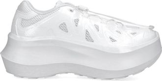 Comme Des Gar&ccedil;ons White Futuristic Sculpted Sole Mesh Sneakers