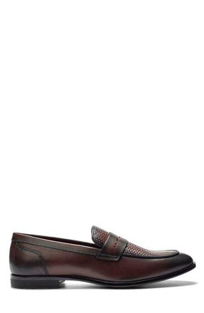 Carlos By Carlos Santana Solstice Penny Loafer in Brown Leather at Nordstrom, Size 10.5