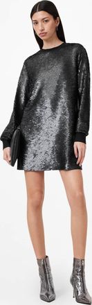 AllSaints Polyester Jaya Puff Sleeve Mini Dress, Size: S