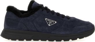 Prada Navy Blue Logo Sneakers