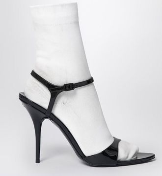 Balenciaga Avenue Sock black sandal in patent leather and mesh