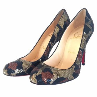 Christian Louboutin Fifi Paillettes Sequin Leopard Heels Size 36.5
