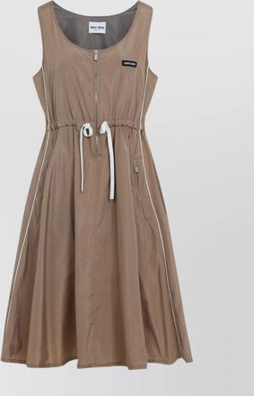 Miu Miu mini silk dress waist drawstring