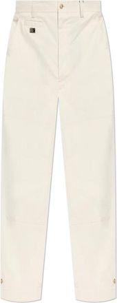 Dolce & Gabbana Katoenen broek met stiksels - Heren - Straight fit broeken - Beige - M - Katoen - Broeken