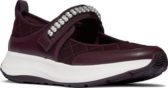 FitFlop F-Mode Flow Crystal Strap Quilted Mary Jane Sneaker in Plumberry at Nordstrom Rack, Size 8.5