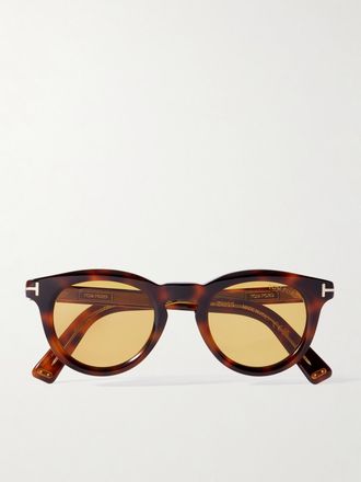 Tom Ford Occhiali Da Sole In Acetato Tartarugato Con Montatura Rotonda Icon