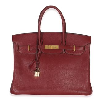 Herm&egrave;s Herm&egrave;s Chevre de Coromandel Birkin 35 PHW Rouge Grenat