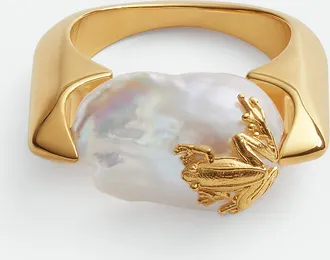 Bottega Veneta Anello Rana Con Perla - Bottega Veneta