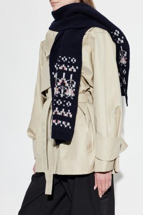 Loewe Wool Scarf, Unisex, Navy Blue