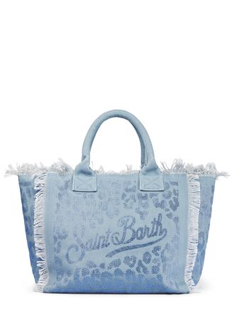 MC2 Saint Barth Blue Vanity Cotton Fringed Shoulder Bag