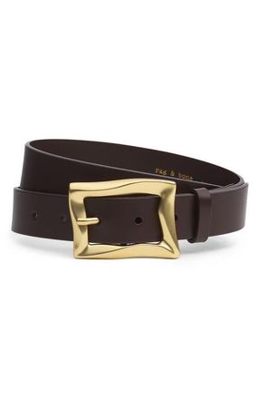 Rag & Bone Waverly Leather Belt in Dark Brown at Nordstrom, Size X-Small