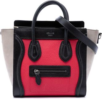 Celine Pre-owned Celine Nano Tricolor Nubuck and Calfskin Luggage Tote Ladies O7TI4NAZXIYU57UM