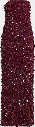 SIMKHAI Serafina Strapless Sequin Column Gown