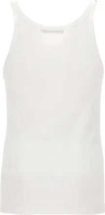 Dolce & Gabbana Ribbed Cotton Tank Top - White