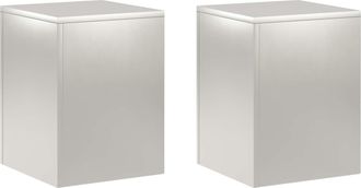 vidaXL Soporte De Plantas 2 Pcs Plateado 30 X 30 X 40 Cm Acero Vidaxl