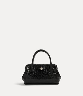 Vivienne Westwood Pamela Small Bag Emboss Croc Leather Black