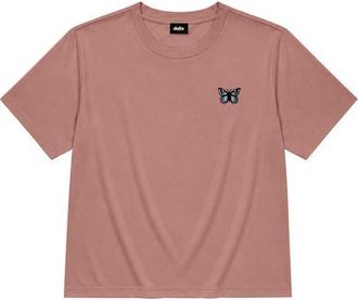 Dalix Butterfly Relaxed Midweight Jersey Tee in Hazy Pink at Nordstrom, Size Xx-Large