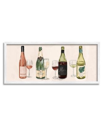 Stupell Industries Various Wine Champagne Bottles Framed Giclee Wall Art By The Saturday Evening Post