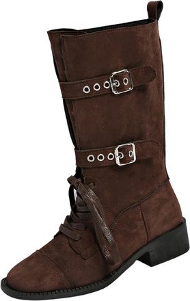 Generic Coffee Womens Winter Footwear with Pointed Toe and Chunky Sole in Brown for Activities