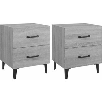 vidaXL Mesita de noche 2 unidades gris sonoma 40x35x47,5 cm Vidaxl