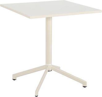 Sweeek Square folding bistro garden table, steel seats 2 Beige 70x70x74 cm - Chiara