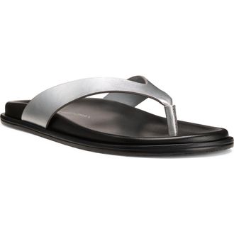 Stuart Weitzman Marykate Flip Flop in Silver at Nordstrom, Size 9.5