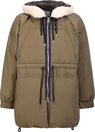 sacai Khaki donsjack met capuchon - Heren - Gewatteerde jassen - Groen - S - Wol - Jassen