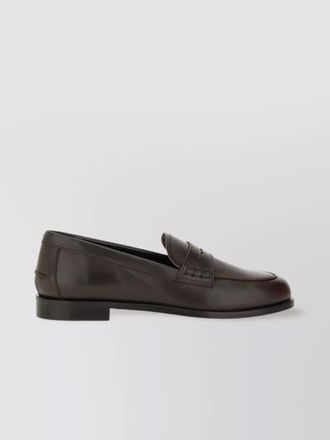 Aeyde leather loafers with penny strap and round toe