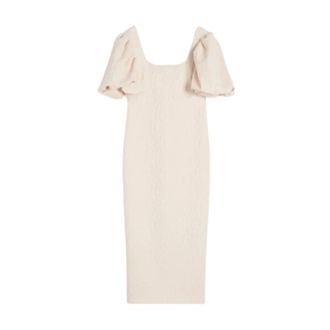 Max Mara Midi Dresses, female, Beige, Size: XS Jacquard cloque dress