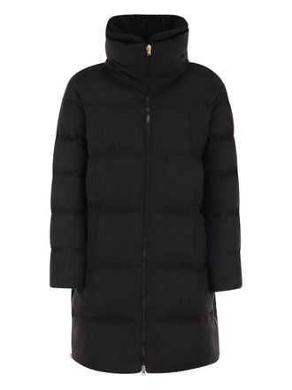 Herno Gestreepte gewatteerde jas - Zwart