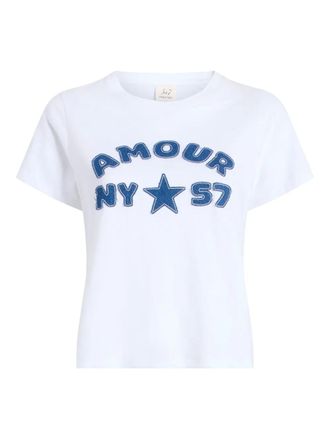 Cinq &agrave; Sept Amour 57 patch T-shirts - White