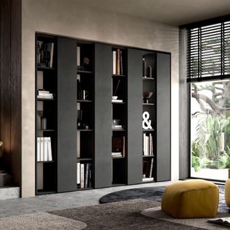 Lc Mobili Estanter&iacute;a De Pared Abierta Dise&ntilde;o Moderno Negro Infinity 11
