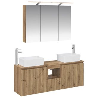 vidaXL Juego De Muebles De Ba&ntilde;o 4 Pcs Roble Artesanal Vidaxl