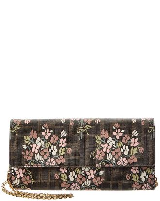 Fendi Fendi Roma Ff Jacquard & Leather Wallet On Chain