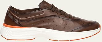 Santoni Mens Bounce Lambskin Runner Sneakers