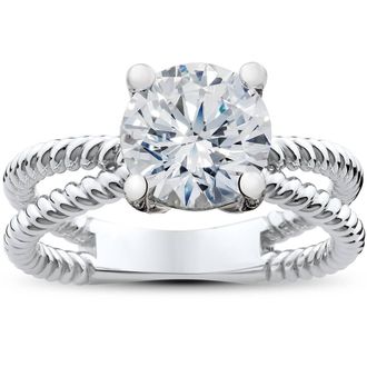 Pompeii3 Solitaire Braided Lily Engagement Ring Setting No Center Stone Included Size Selectable