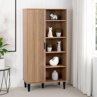 Seconique Tessa 1 Door Bookcase Unit in Natural