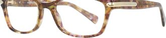 Coach Womens Hc6065 Rectangle Eyeglasses In Confetti Light Brown