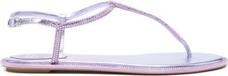 Rene Caovilla Pink Rhinestone Sandals