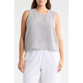 Renee C Stripe Sleeveless Cotton Top in Black at Nordstrom Rack, Size 2X